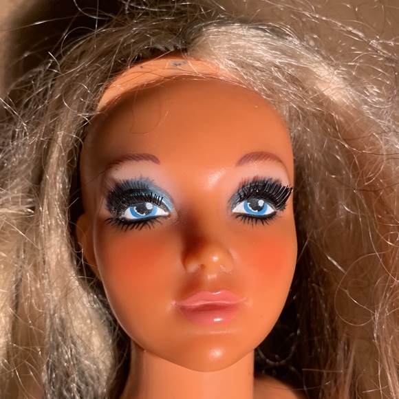 Rare Vintage IDEAL TUESDAY TAYLOR DOLL (?) Blonde/Black Hair Head w defects!🚩 - Picture 3 of 17